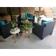 Kinbor 4-piece Outdoor Patio Furniture Set Wicker Chat Set Sectional Sofa w/ Cushions