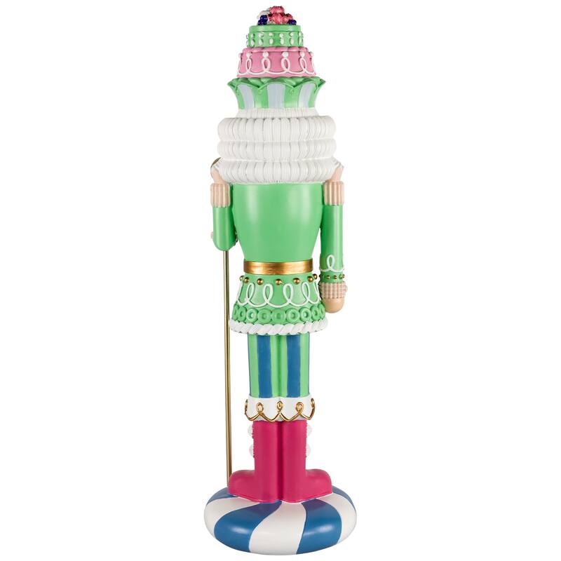 Pastel Christmas Candy Nutcracker King - 21.75" - Green