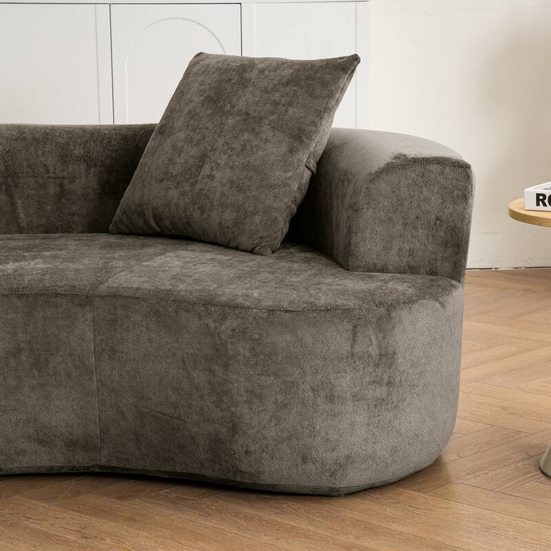 Modern Sleeper Gray Chenille Sofa with Deep Seat, No Assembly Required