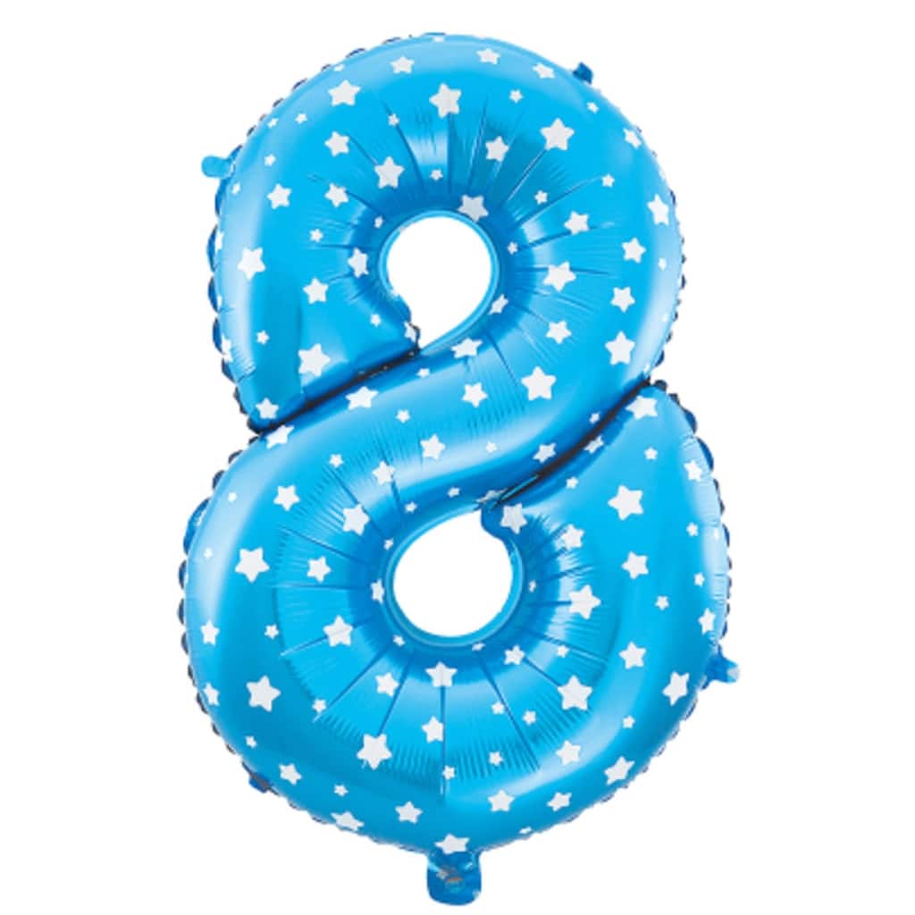 16" Blue Foil Number 8 Shape Balloon Helium Party Birthday Wedding Decor - Number 8