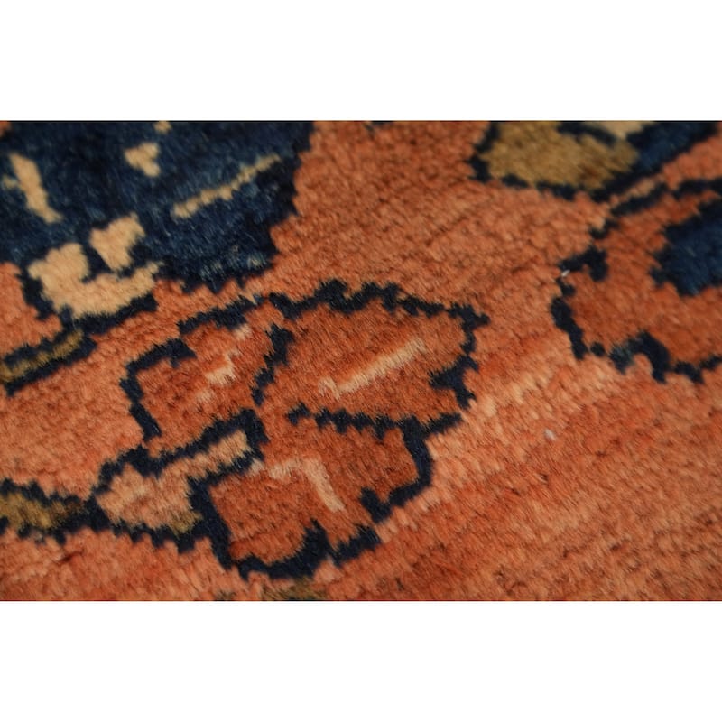 Hand Knotted Oriental 100% Wool Carpet Traditional Floral Oranges & Rust Lilian Area Rug - 4' 4'' X 3' 2''