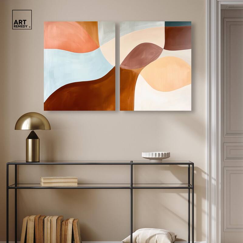 Shapes Revisited II Canvas Set of 2 by Art Remedy, Gallery Wrapped