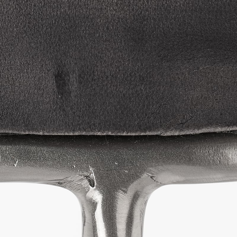 Alden Décor Lark Round Leather Bar Stool