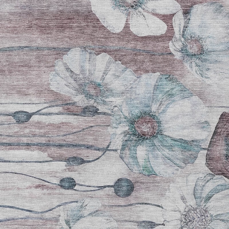 HomeRoots Floral Transitional Rectangle Outdoor Rug