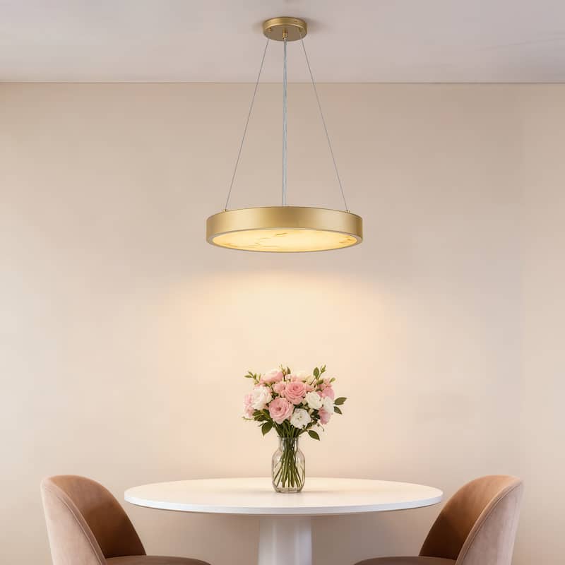 Starsky Alabaster Stone-look Resin Modern Gold LED Chandelier