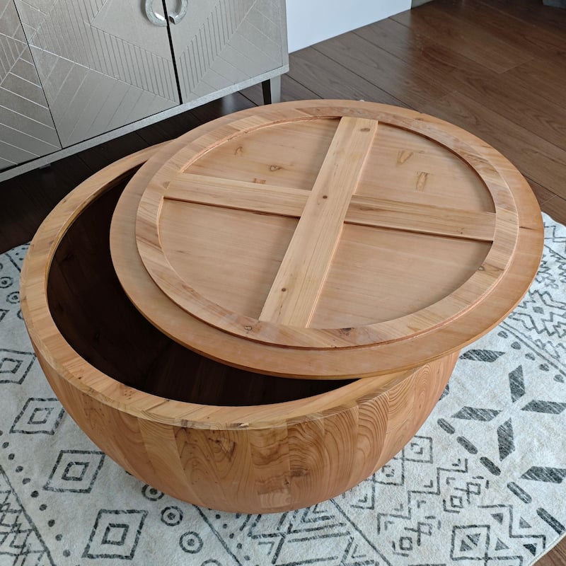 Vintage style barrel coffee table
