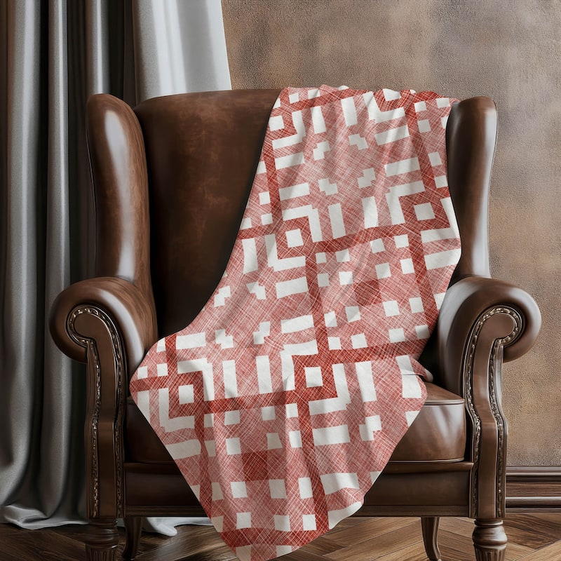 Premium Machine Washable Contemporary Geo Sherpa Throw Blanket