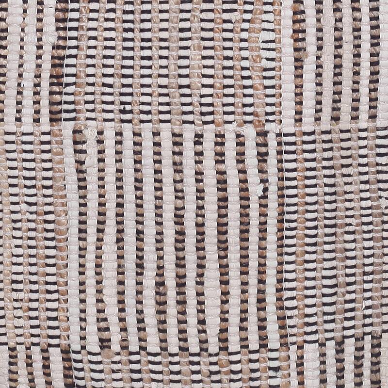Sevita Natural/Cream Geometric Cotton/Jute Cube Pouf