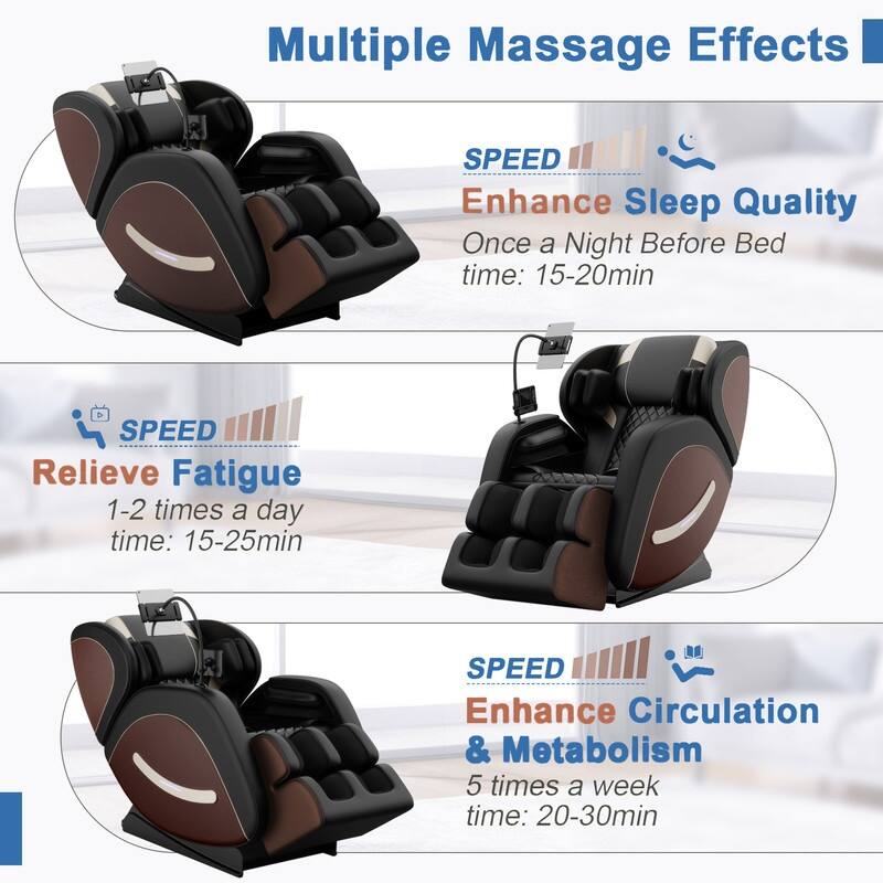 Zero Gravity Massage Chair w/8 Massage Rollers and Full-Body Air Pressure, Living Room Home Spa Recliner