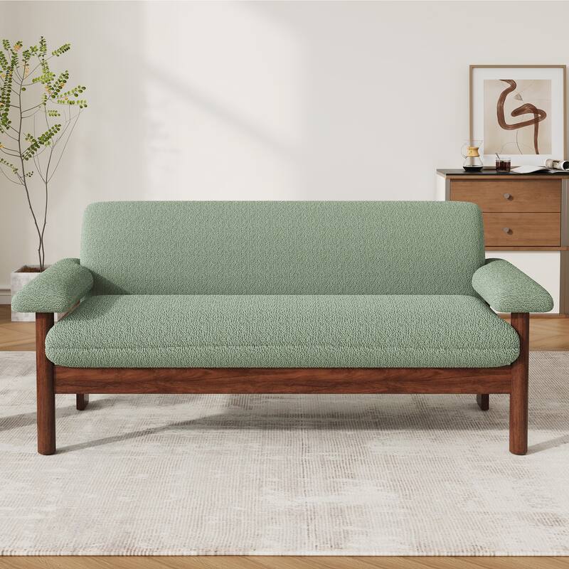 Modern Loveseat Sofa 2 Seater Couch 72.8" Loveseat Couch with Armrest Pillows for Living Room or Small Space - Green