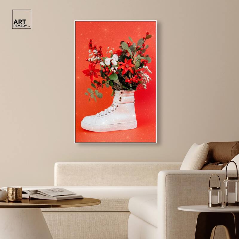 Christmas Sneaker Canvas by Art Remedy