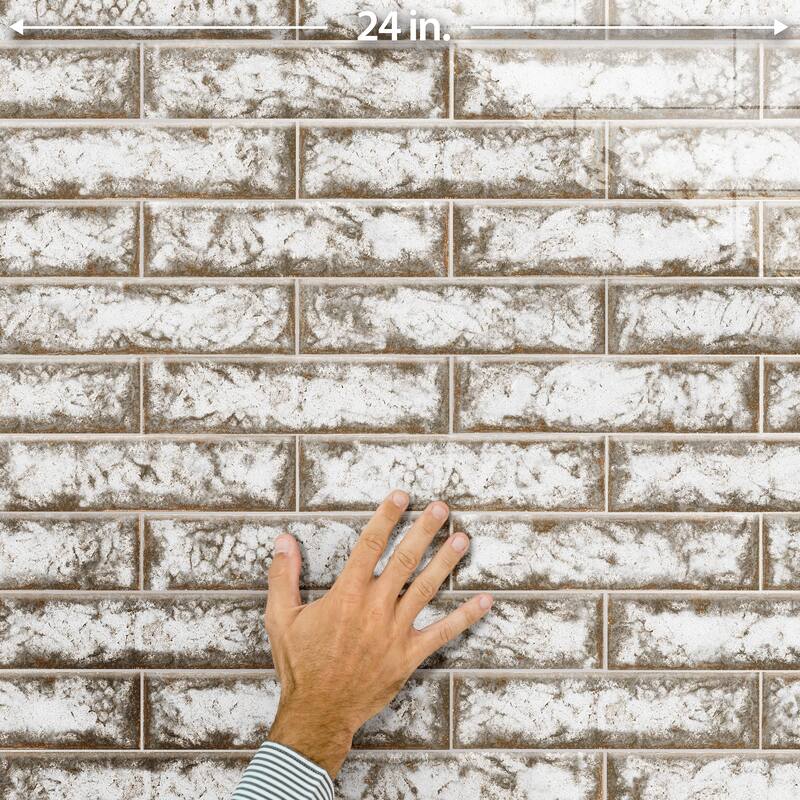 Merola Tile Gaudi React Brick Alpine 2-3/8" x 9-3/4" Porcelain Floor and Wall Tile
