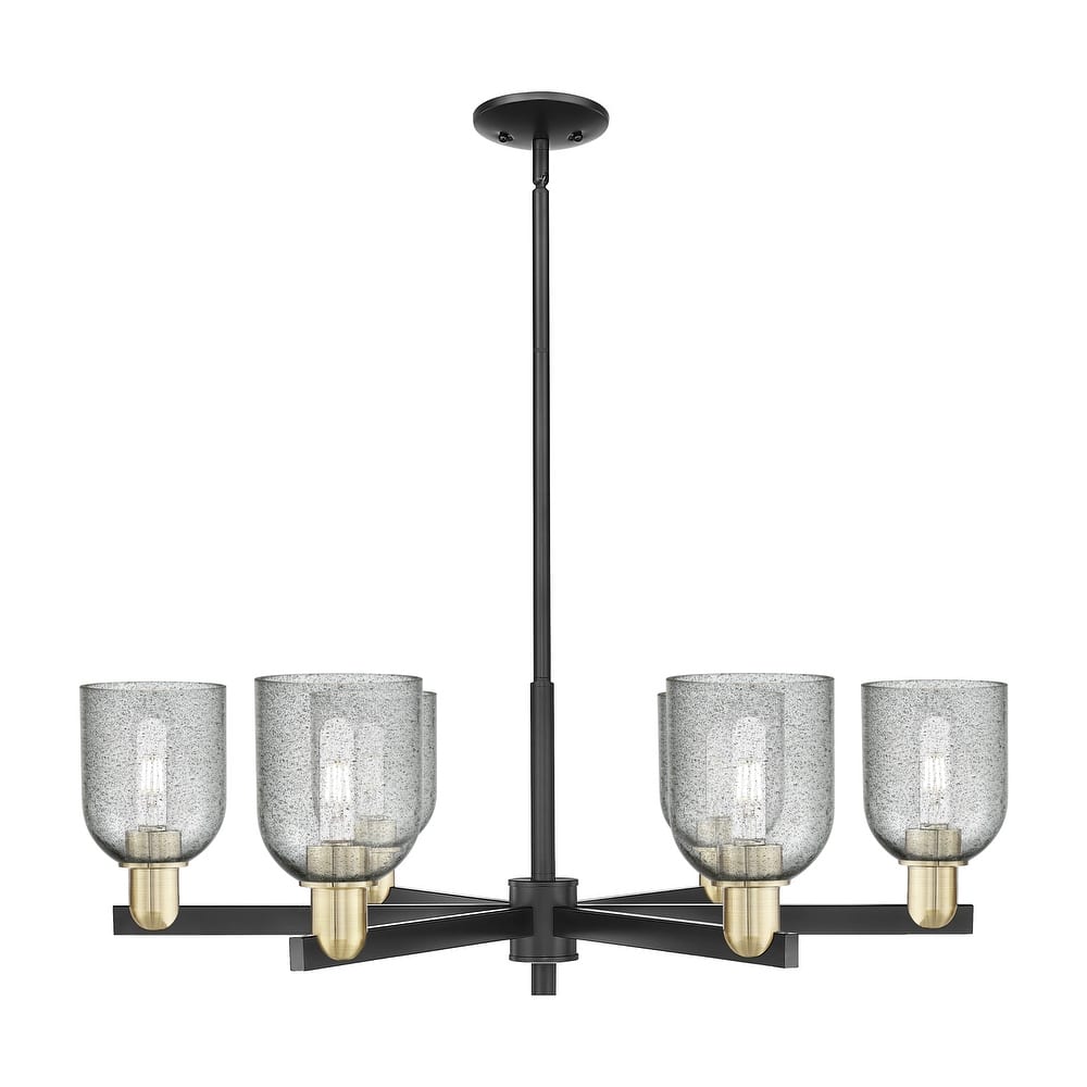 Innovations Lighting Endless Possibilities Arcadia - Caledonia - 6 Light 35" Stem Hung Chandelier with Charcoal Shade