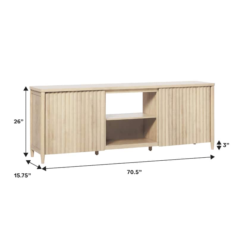 Middlebrook Scandinavian Reeded 70-inch TV Stand with Open Storage