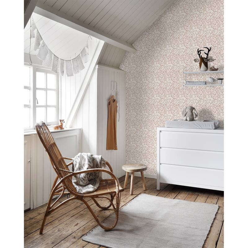 Cordelia Pink Baroque Blooms Wallpaper