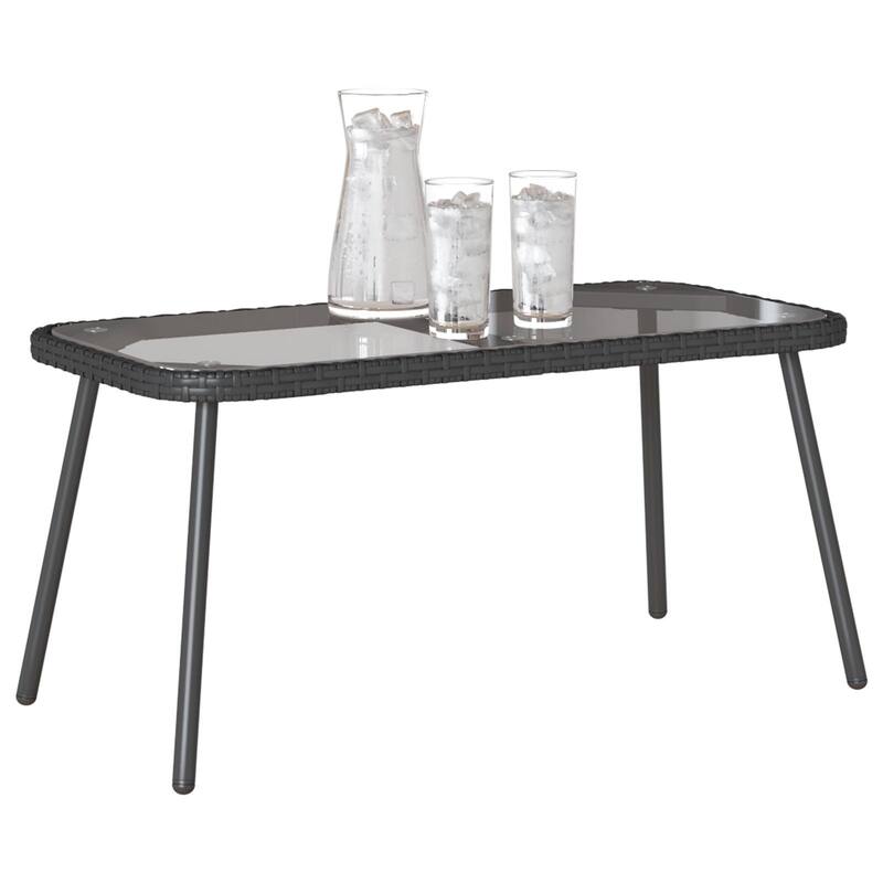 Rectangular Poly Rattan Coffee Table - 35.4 x 17.7 x 16.9 in