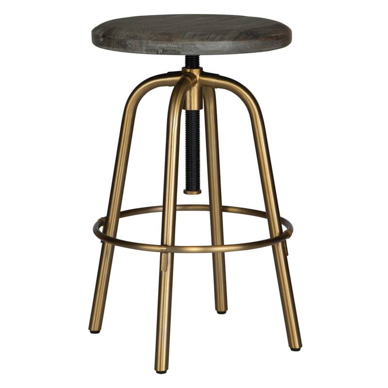 Adjustable Revolving Counter Stool - 24" - Gold and Gray
