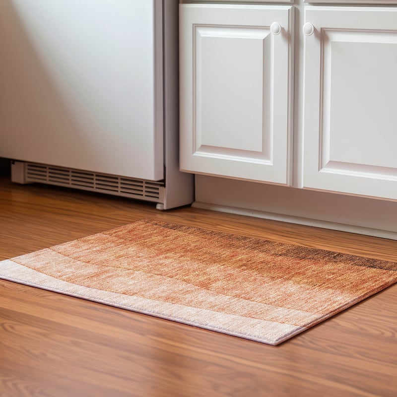 Premium Washable Super Soft Ombre Stripes Mayfield Rug - Paprika - 1' 8" x 2' 6" - Rectangle