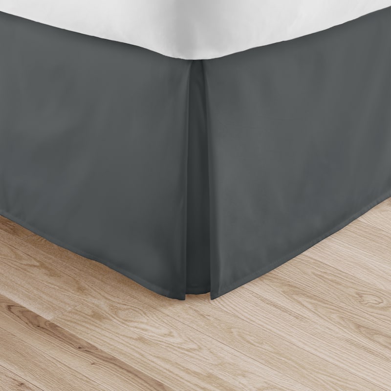 Becky Cameron Pleated 14-inch Drop Bed Skirt - King - Grey