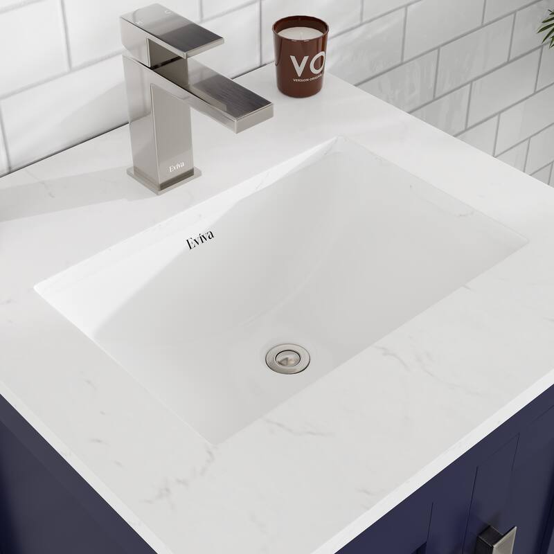 Eviva London 20"W Bath Vanity with Carrara Quartz Top