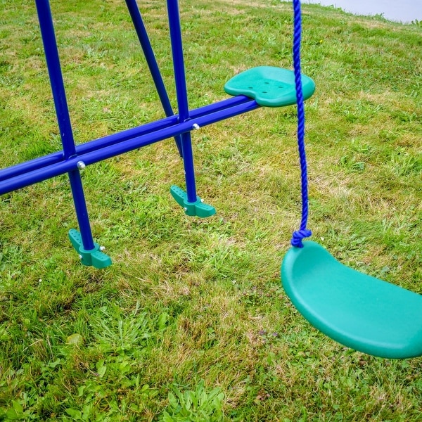 swing set with glider and slide