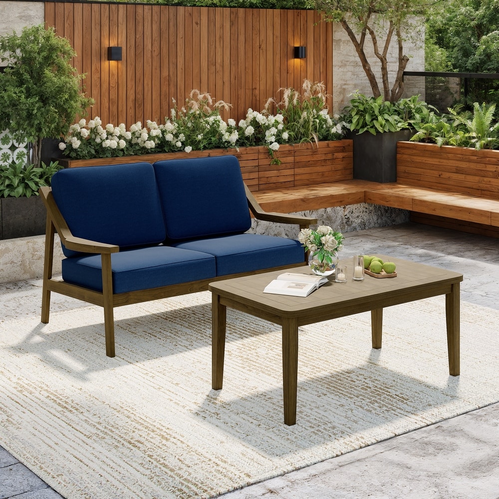 Outdoor Patio Wood Bistro Set/Loveseat Set