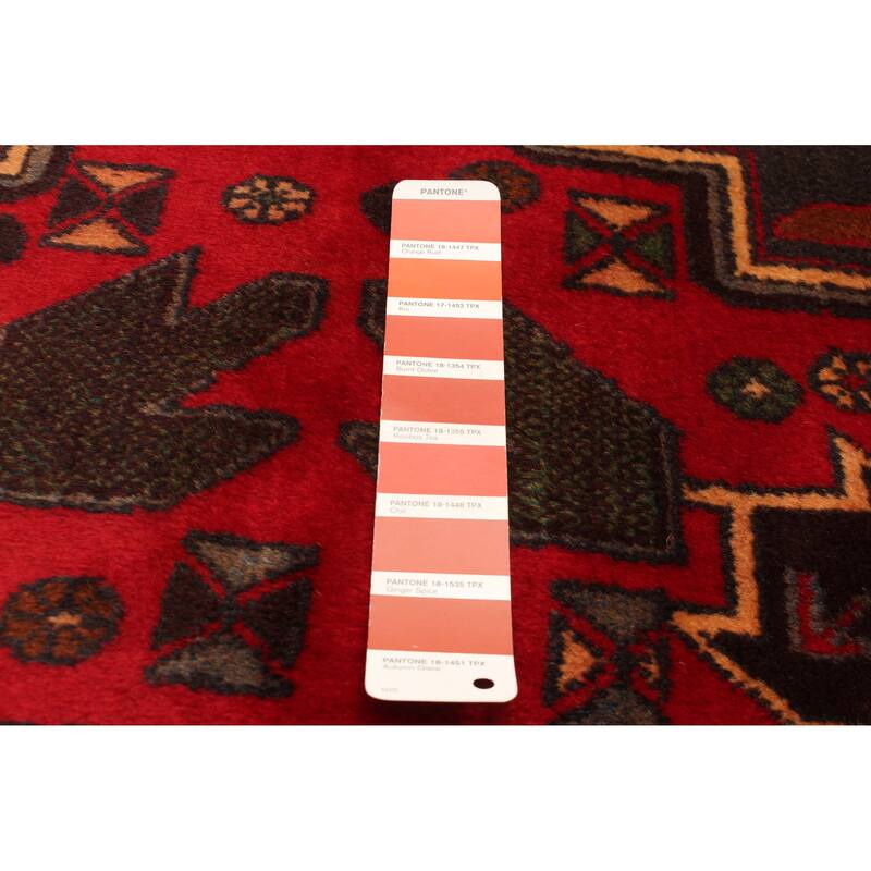 ECARPETGALLERY Hand-knotted Baluch Red Wool Rug - 3'7 x 6'9