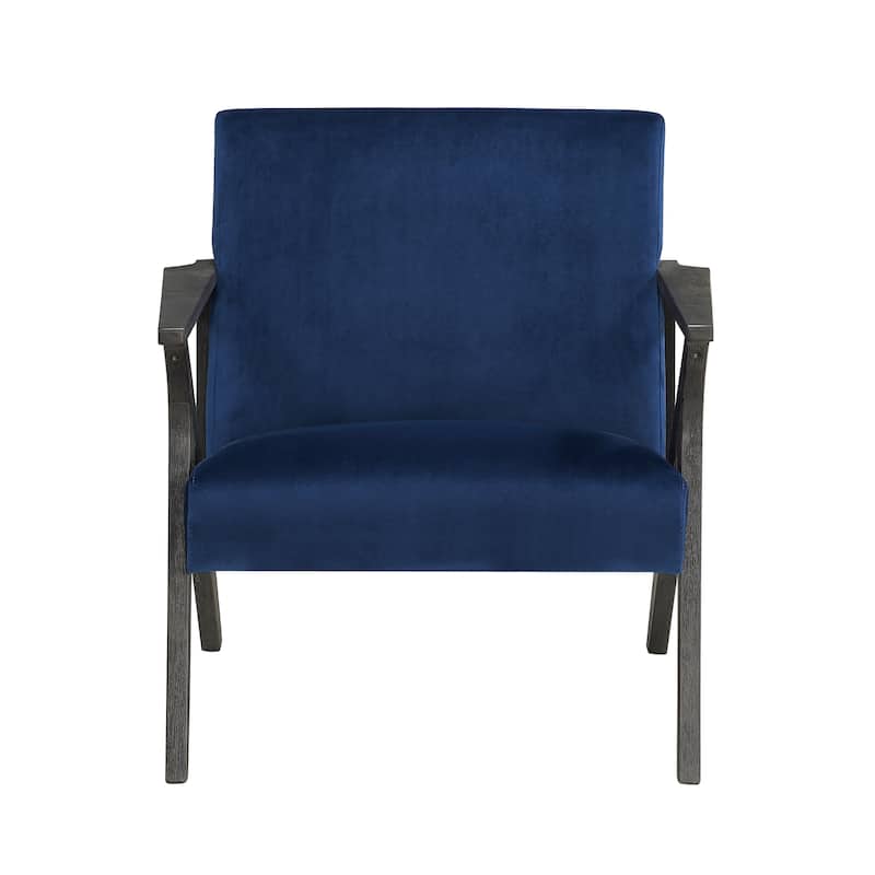 Verona Velvet Wood Arm Accent Chair
