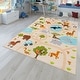 preview thumbnail 5 of 6, Kids Rug Wild Animals Play Mat in Beige Multicolor