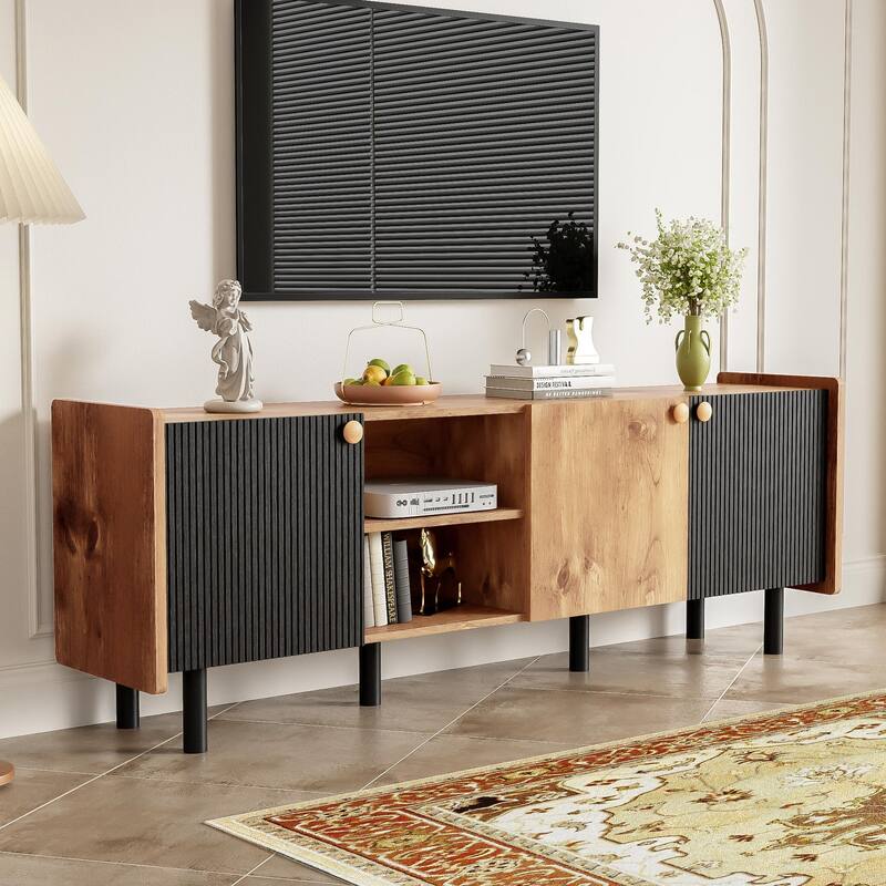 TV Stand with 3 Cabinets, Media Console Table for TVs up to 70"