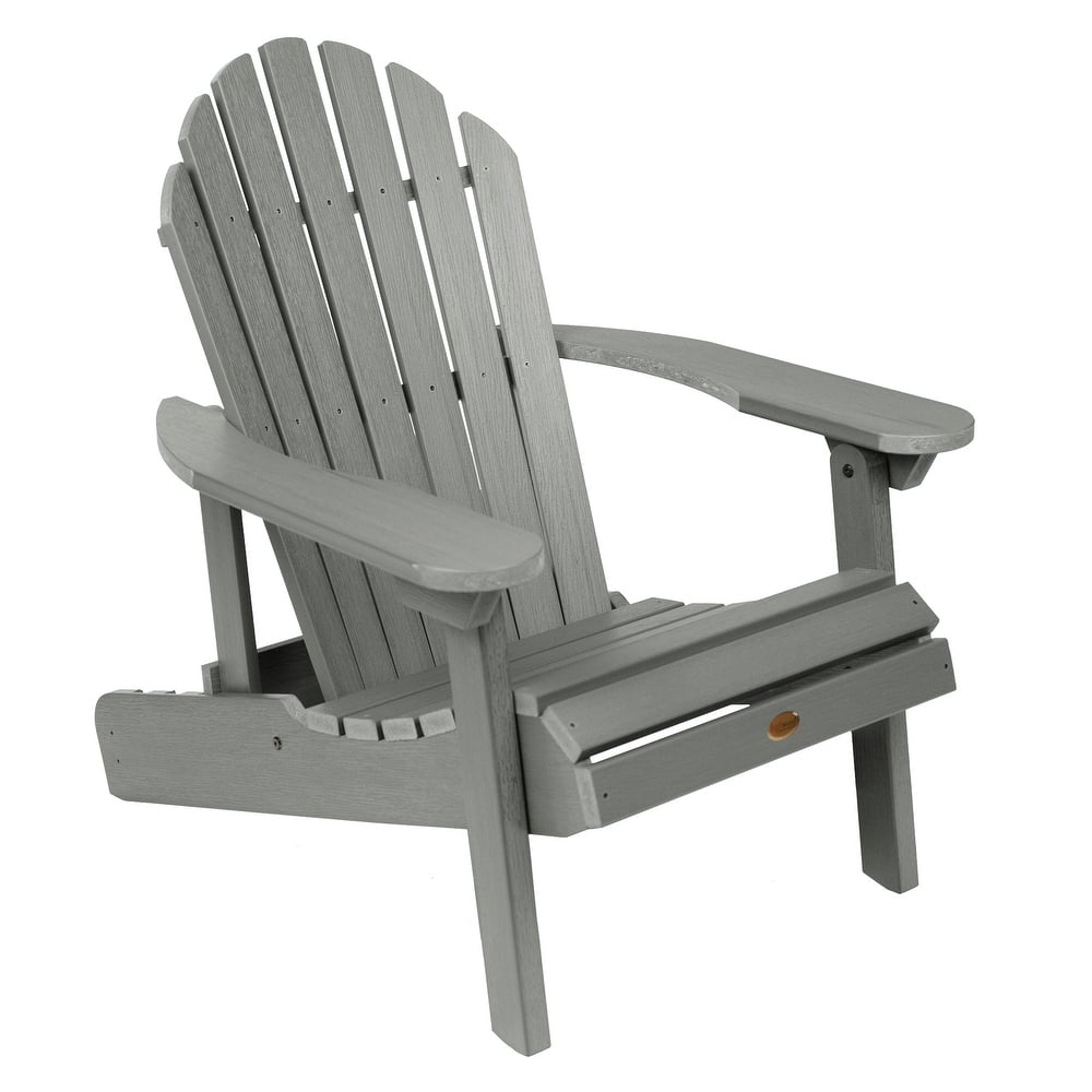 Eco-friendly Synthetic Wood Folding and Reclining Adirondack Chair