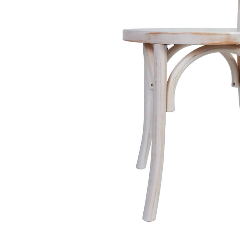 Commercial Solid Wood Stackable Dining Chair with Fixed Floor Glides - 18.5"D x 16.5"W x 35.5"H