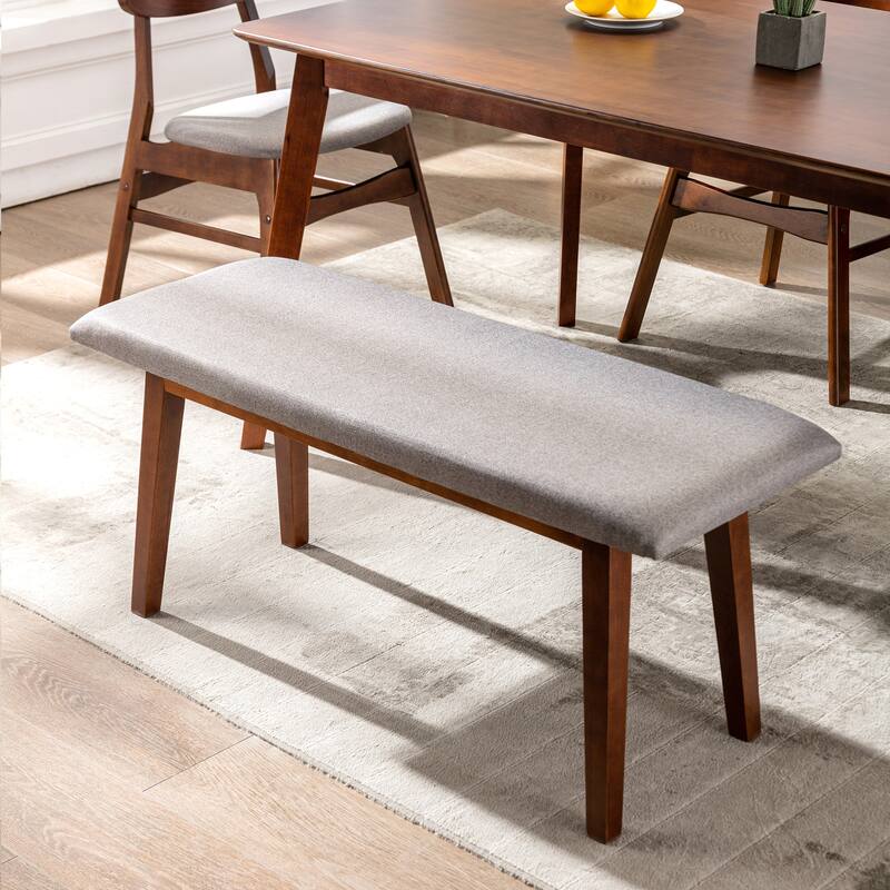 Hollencrest Upholstered Wood Bench - 41" - Grey