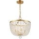 preview thumbnail 2 of 4, Rylee 4 Light Antique Gold Chandelier - 16.5'' W x 17'' H