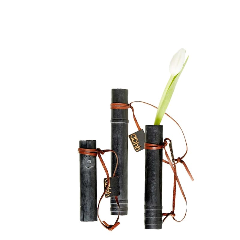 Paper Hanging Flower Tubes Set/3 S-M-L Black- A
