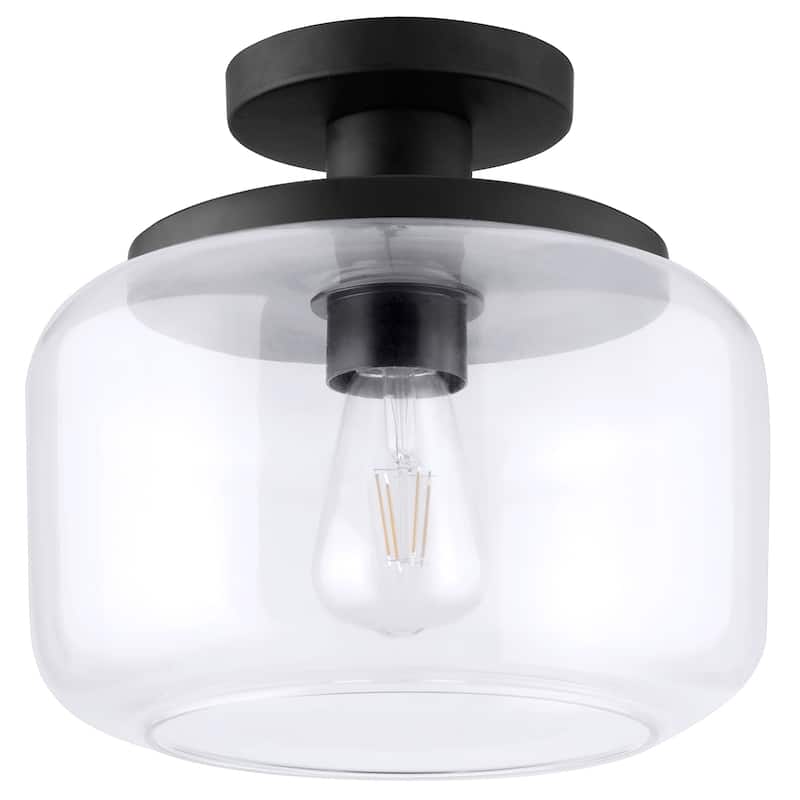 Tatum 11" Wide Semi Flush Mount with Glass Shade