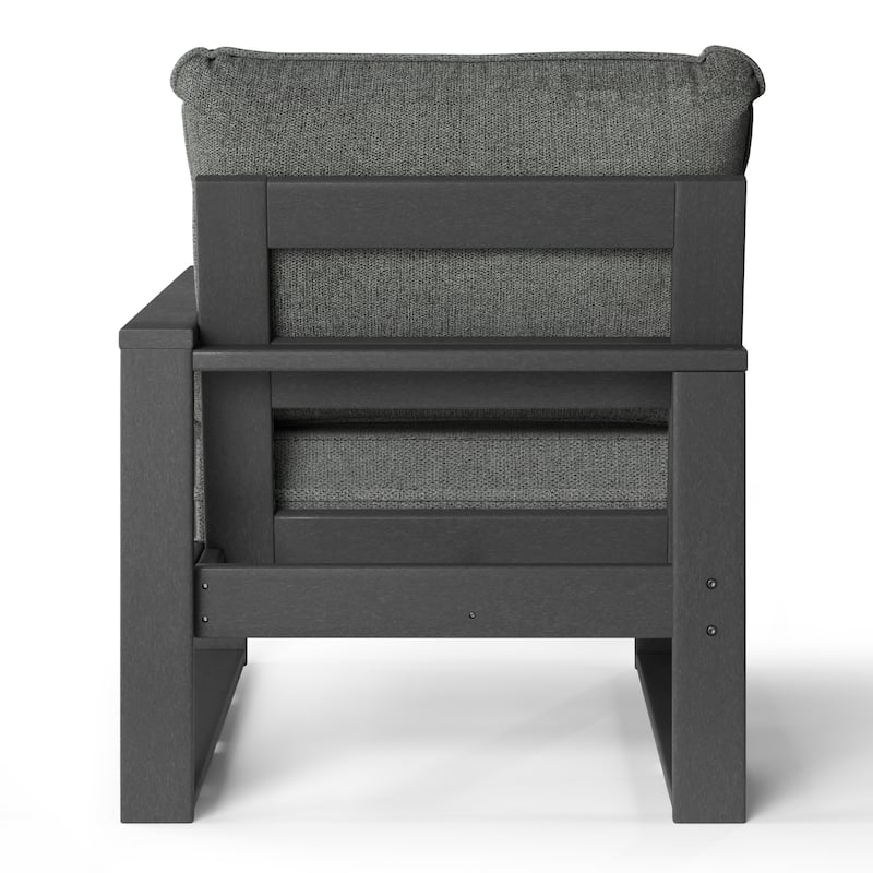 Polytrends Endless Patio Deep Seating Right Arm Chair with Gray Frame