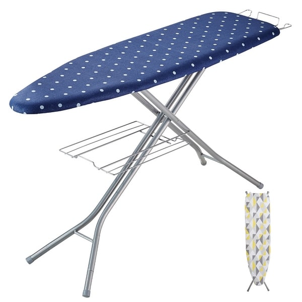 slide 2 of 7, Ironing Board with Bottom Storage Tray for Home Laundry Room Use - 55.4"x 14.6" Blue