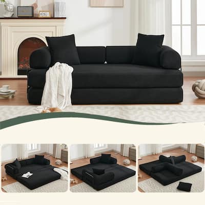 Folding Convertible Sleeper Sofa Bed with Modular Design for Living Room or Guest Room