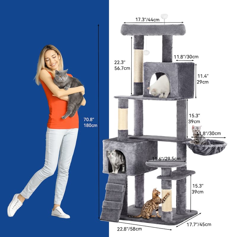 Moasis 71"H Velvet Cat Tree