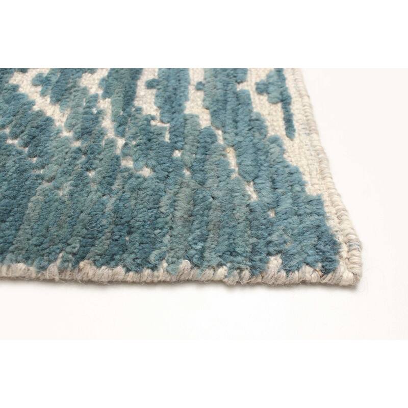 ECARPETGALLERY Hand-knotted Tangier Teal Wool Rug - 2'11 x 4'11