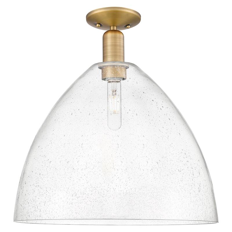 Innovations Lighting Endless Possibilities Arcadia - Bristol - 1 Light 16" Semi-Flush Mount - Brushed Brass/Seedy