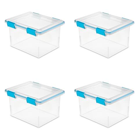 STERILITE 32 Quart Gasket Storage Boxes, Clear - Case of 4