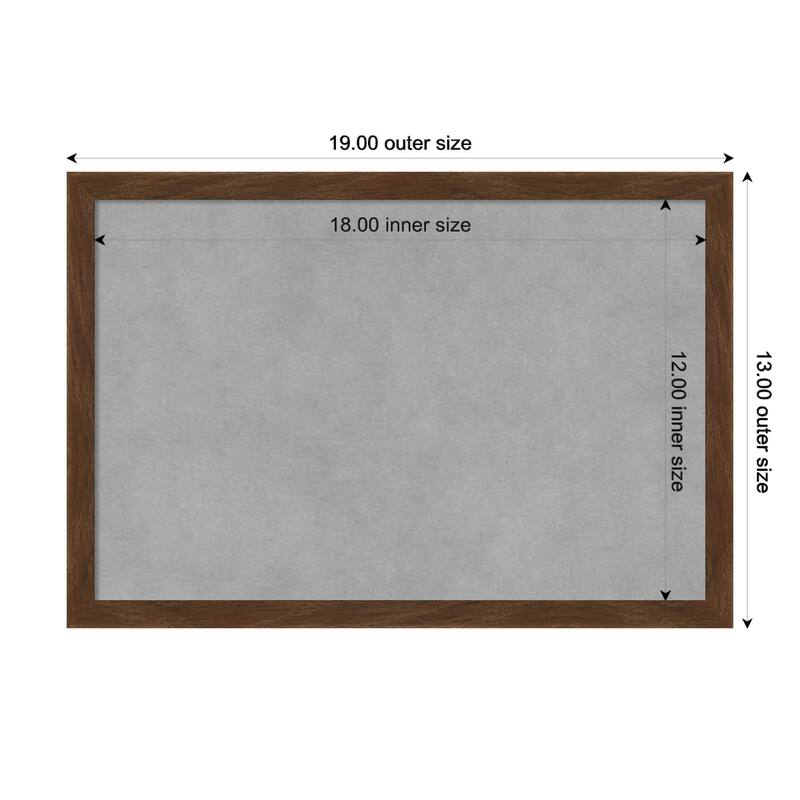 Amanti Art Carlisle Brown Narrow Framed Magnetic Board - Board Size 18x12
