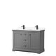 preview thumbnail 34 of 58, Avery 48 Inch Double Vanity, Cultured Marble Top Dark Gray, Black Trim, White Cultured Marble Top