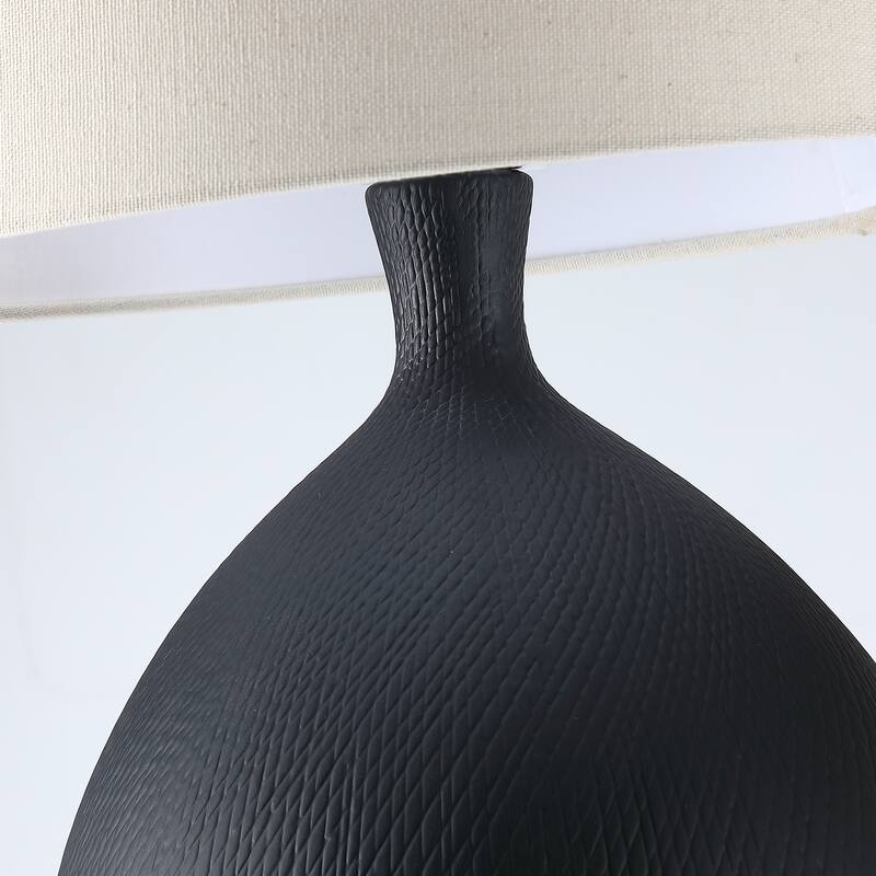 3-Way Ceramic Table Lamp with Hardback Shade - 22 in. H