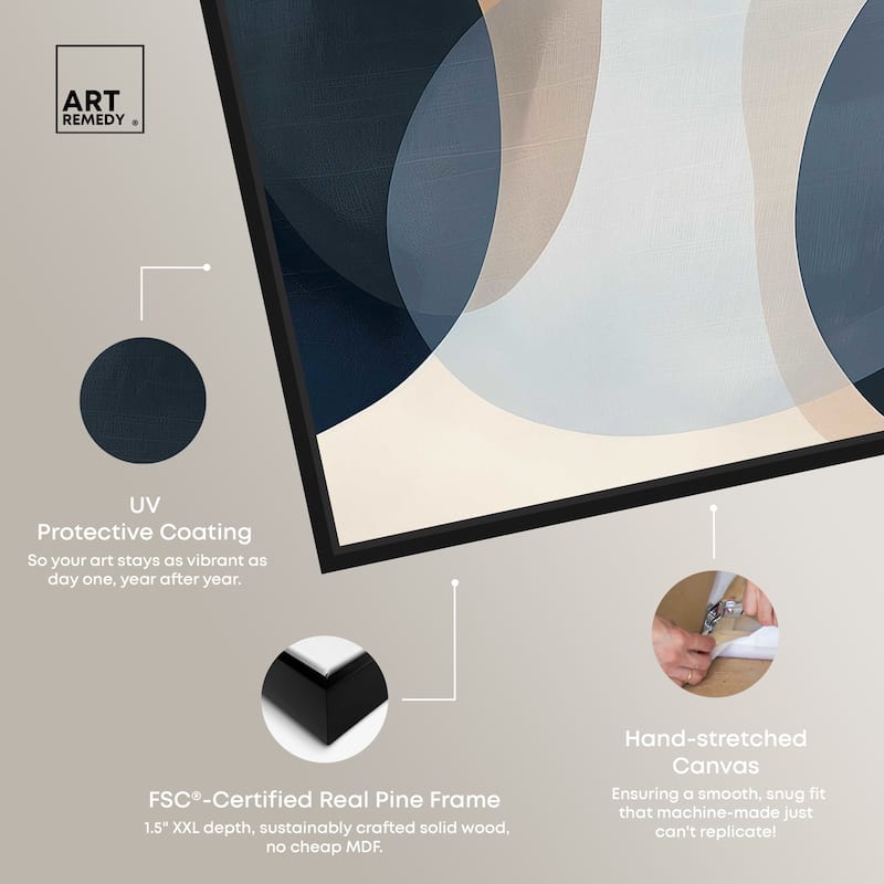 Art Remedy In My Thoughts Framed Abstract Shapes 1 Piece Canvas Wall Art