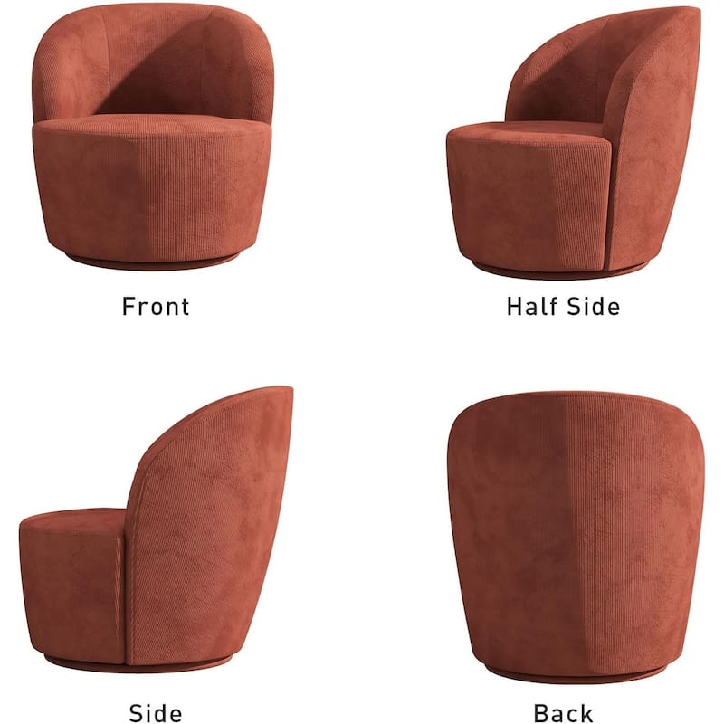 Swivel Barrel Round Comfy Accent Chair for Living Room