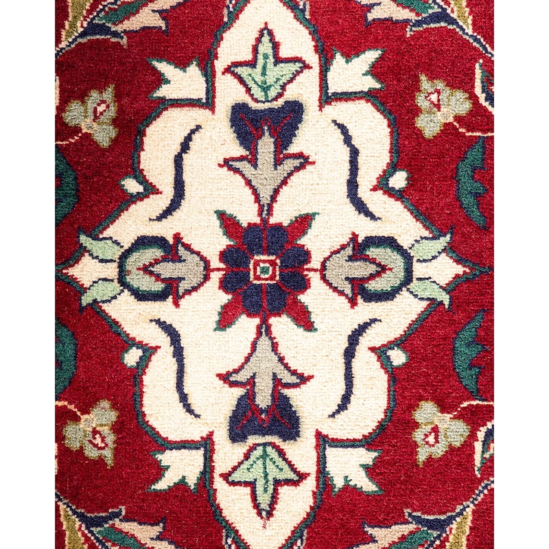 Overton Hand Knotted Wool Vintage Inspired Traditional Mogul Red Area Rug - 12' 5" x 17' 0"