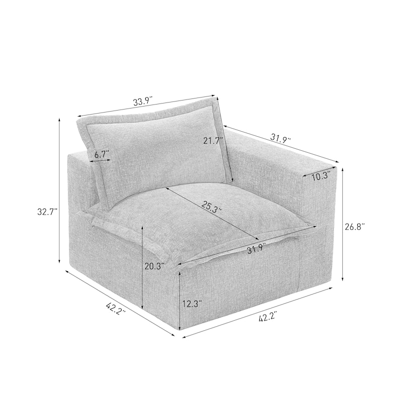 Comfy Cloud Couch Plush Modular Sectional Sofa For Living Room